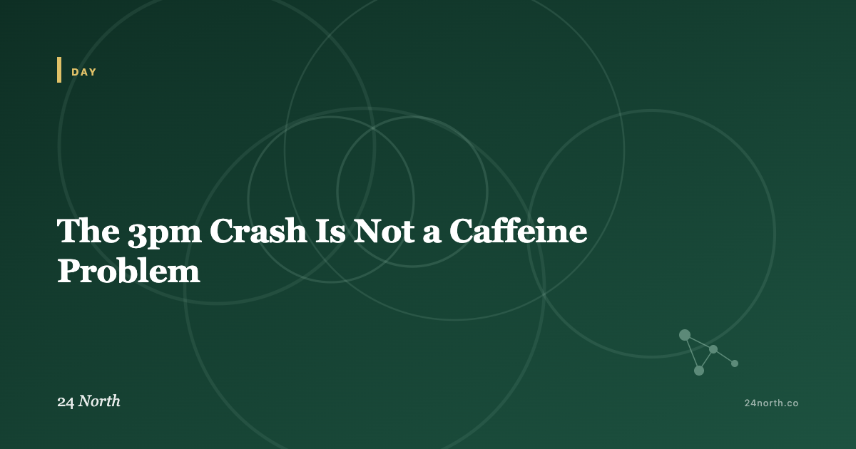 The 3pm Crash Is Not a Caffeine Problem — 24 North illustrated guide