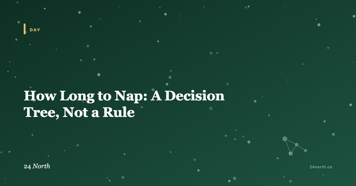 How Long to Nap: A Decision Tree, Not a Rule — 24 North illustrated guide