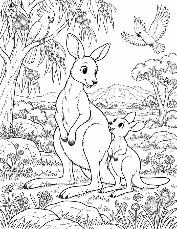Kangaroos in the outback