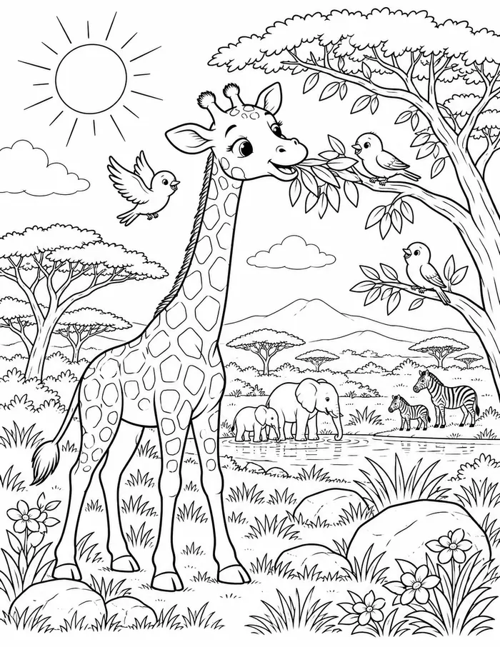 Giraffe on the savanna