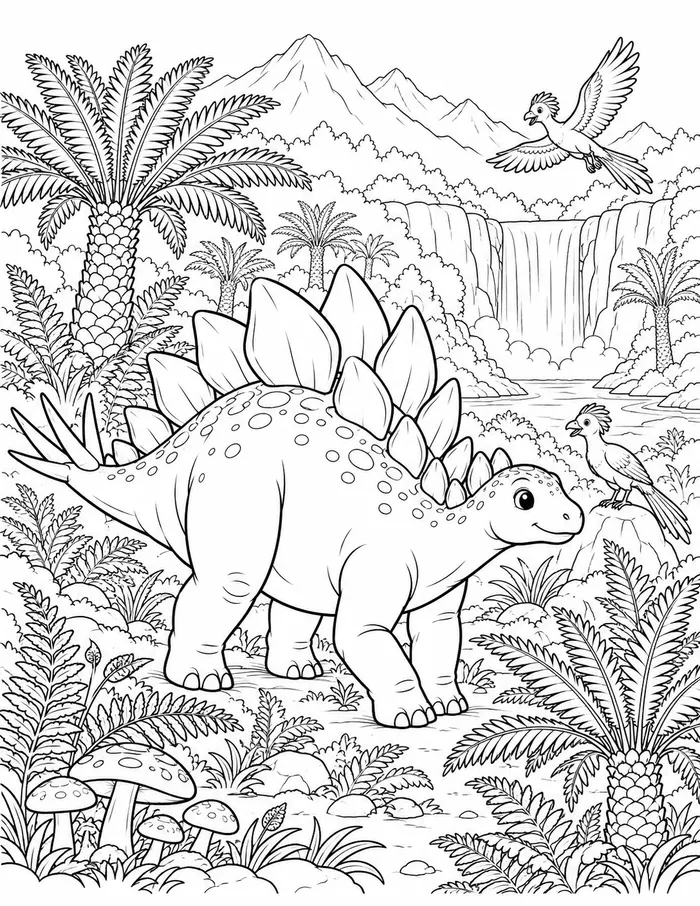 Stegosaurus at the falls